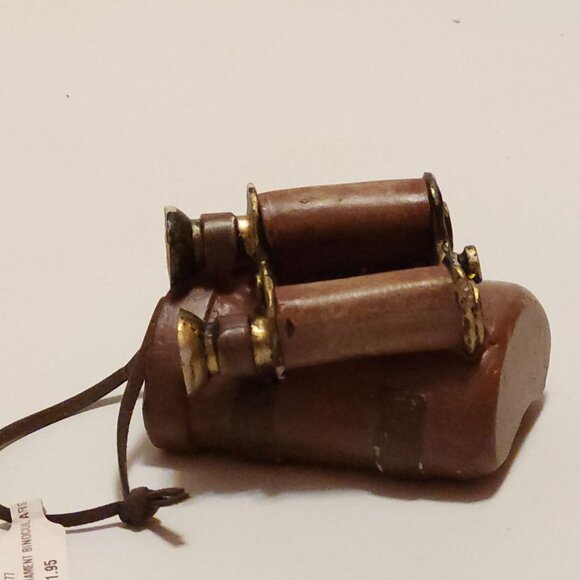 Brass Binoculars with Leather Box Nautical Binocular CHRISTMAS TREE ORNAMENT - Picture 3 of 6